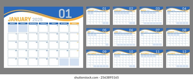 Blue 2025 Business Calendar Design