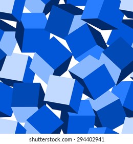 Blue 3D blocks in a seamless pattern .