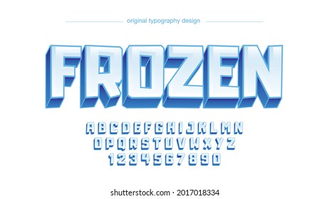 blue 3d cartoon artistic typography