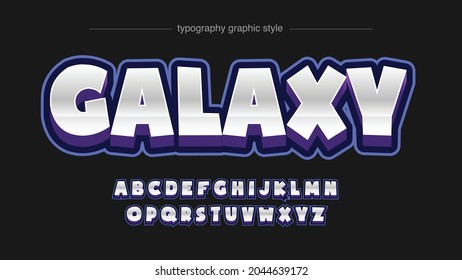 blue 3d chrome artistic font typography