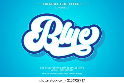 Blue 3D Editable Text Effect Template