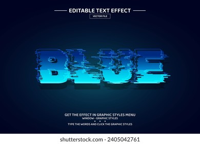 Plantilla de efecto de texto editable en 3D azul