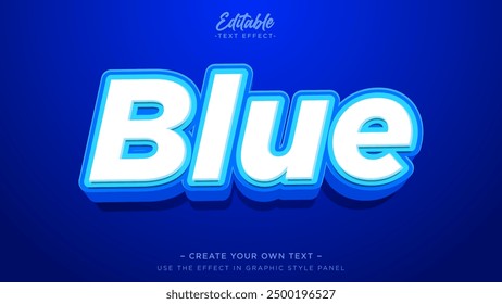 Blue 3d editable text effect template
