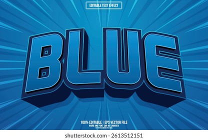 Blue 3D editable text effect