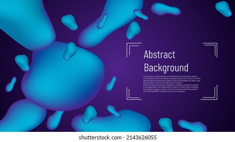 Blue 3d fluid object graphic blend with purple for Sci-FI background,  Abstract background 