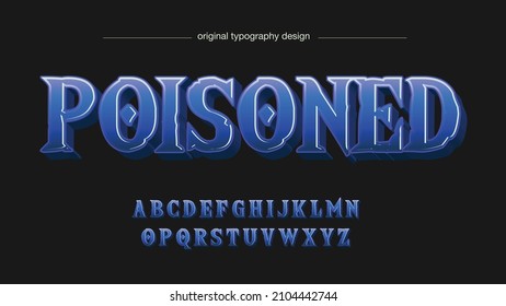 blue 3d game logo typography