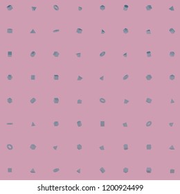 Blue 3D Geometric Shapes Set Pattern Isolated on Pink Background. Science of Math and Geometry