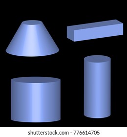 blue 3d geometric shapes vector design