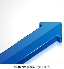 Blue 3d graph arrow move up vector background eps 10.