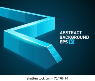 Blue 3d Graph Arrow Move Down Vector Background