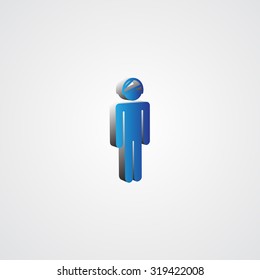 Blue 3d Head illustration