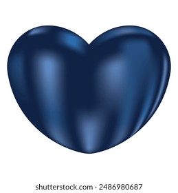 Blue 3D Heart. Realistic Vector to Celebrate Father's Day and More. Men, Masculinity, Male.