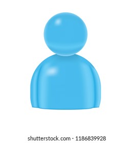 Blue 3d icon person isolated on a white background