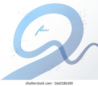 Blue 3D lines in motion dimensional vector abstract background, elegant curvy light stripy design element, template for banner or poster and other ads.