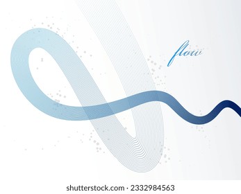 Líneas azules 3D en fondo abstracto vectorial dimensional de movimiento, elegante elemento de diseño de rayas de luz curvada, plantilla para banner o afiche y otros anuncios.