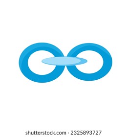 blaues 3D-Linksymbol oder -symbol