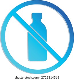 Um sinal de plástico azul 3D no simbolizando o estilo de vida sem plástico, consciência ambiental, sustentabilidade e conceitos de redução da poluição.