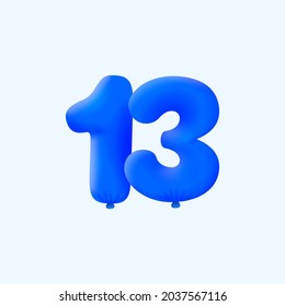 number 13 blue