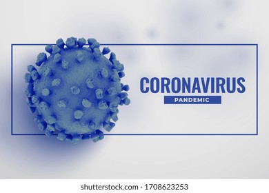 blue 3d realistic coronavirus covid19 cell background design