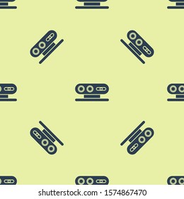 Blue 3d scanning system icon isolated seamless pattern on yellow background.  Vector Illustration