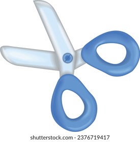 blue 3D scissors. Icons 3d realistic rendering of vector object. scissor, tool, cut, sharp, 3d, steel, symbol, shear