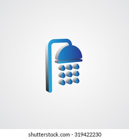 Blue 3d Shower illustration