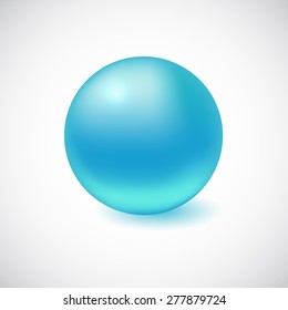 Blue 3D sphere isolated on white. Vector illustration for your design