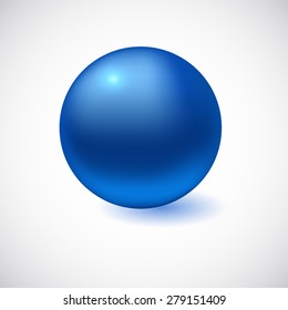 Blue 3D sphere isolated on white. Vector illustration for your design