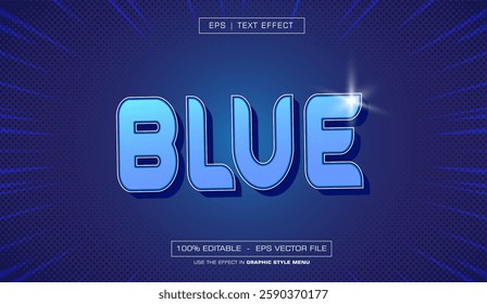 Blue 3d text effect with blues style