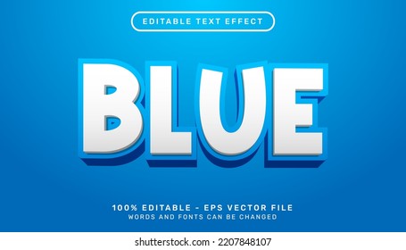 blue 3d text effect and editable text effect