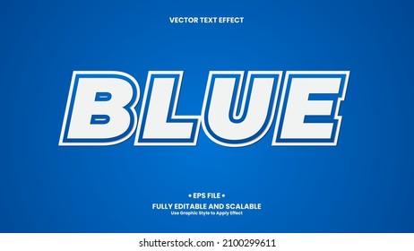 Blue 3D Text Effect. Blue text effect template with 3d style use for title, headline, logo and business brand