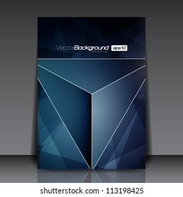 Blue 3D Triangle Concept - Business Flyer Template Vector Design