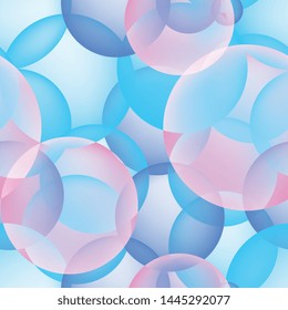 Blue 3d Vector Transparent Party Balloon Icons. Bubble Texture or Backdrop with Light Cyan or Azure Colored Balloons Background