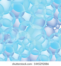 Blue 3d Vector Transparent Party Balloon Icons. Bubble Texture or Backdrop with Light Cyan or Azure Colored Balloons Background