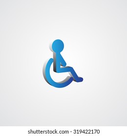 Blue 3d Wheel Chair illustration