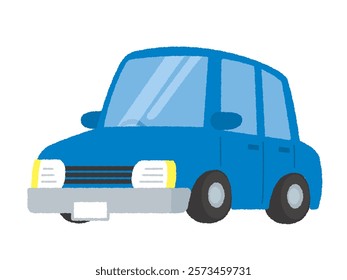 blue 4 door car illustration