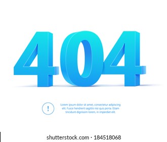 Blue 404 error. Page not found. Vector illustration.