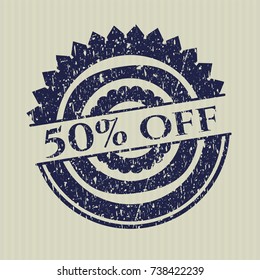 Blue 50% Off rubber seal