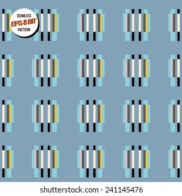 Blue 8 bit vector background.. Seamless pattern.