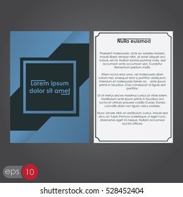 Blue a4 brochure cover design. Flyer design template vector. Report magazine poster template. Cover book template.