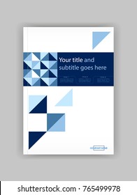 Blue A4 Business Book Cover Design Template. Good for Portfolio, Brochure, Annual Report, Flyer, Magazine, Academic Journal, Website, Poster, Monograph, Corporate Presentation, diamond Vector.