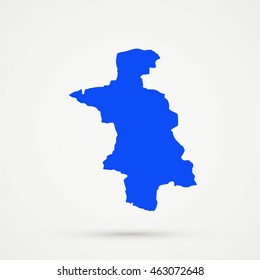 Blue Aarau district, canton (country subdivision) of Aargau, Switzerland Map Illustration

