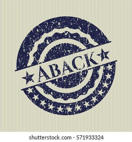 Blue Aback distressed rubber seal with grunge texture