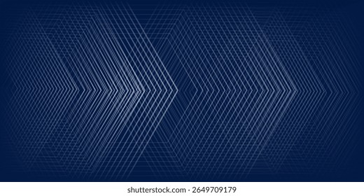 Fondo azul con líneas de flecha brillantes. Diseño simple de líneas geométricas azules brillantes. Abstractas Bueno Arte simple Moderno