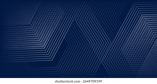 Plano de fundo azul com linhas de seta brilhantes. Design simples de linhas geométricas azuis brilhantes. Abstrato boa arte simples moderna vetor ilustrações