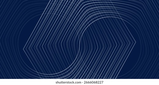 Plano de fundo azul com linhas de seta brilhantes. Design simples e brilhante de linhas geométricas azuis. rede geométrica moderna simples arte abstrata bom bom