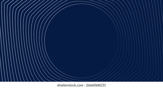 Plano de fundo azul com linhas de seta brilhantes. Projeto simples de linhas geométricas azuis brilhantes. rede geométrica