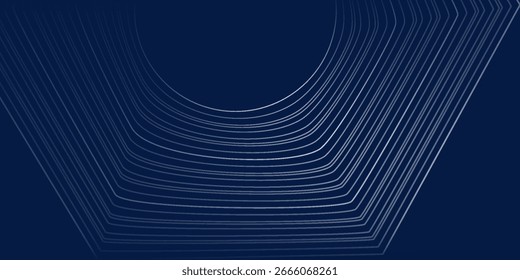 Plano de fundo azul com linhas de seta brilhantes. Projeto simples de linhas geométricas azuis brilhantes. rede geométrica moderna simples arte abstrata agradável