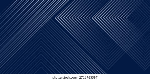 Blue abackground with glowing arrow lines. Simple shiny blue geometric lines design. Technology wallpaper futuristic