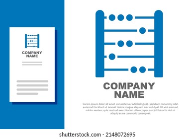 Blue Abacus icon isolated on white background. Traditional counting frame. Education sign. Mathematics school. Logo design template element. Vector